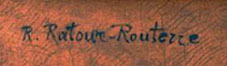 R. Ratour-Routerre - nom inscrit au dos du
portrait de Mme ??? par J.-B. Fouque, 1867,
huile sur toile, H. 93 cm., L. 74 cm., coll.
particulire.