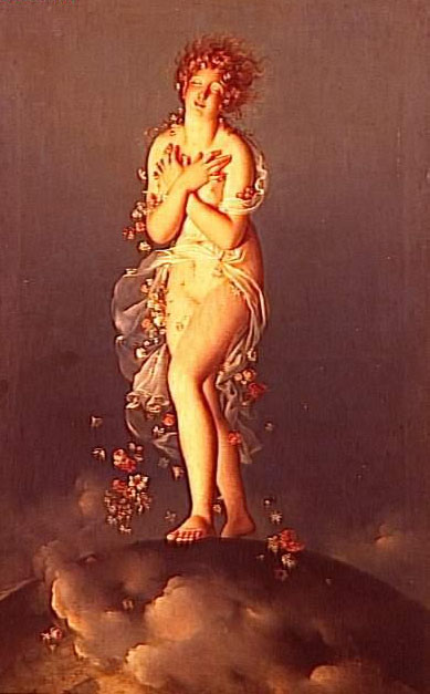 François Gérard,
Flore caressée par Zéphyr.
Huile sur toile,
H. 169 x L. 105 cm.
Musée Fabre, Montpellier.